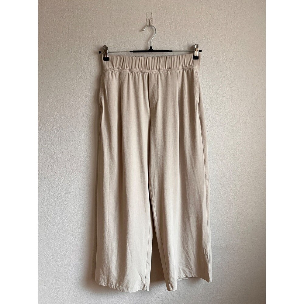 Eddie Bauer Women's Departure High-Rise Wide Leg Travel Pants Pumice Size MEDIUM